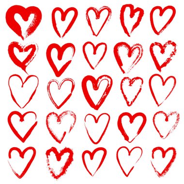 çizilen kalpler el. vektör çizim