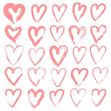 çizilen kalpler el. vektör çizim