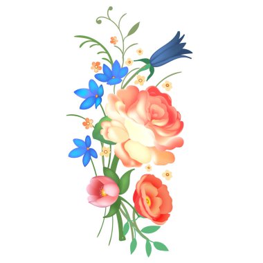 Çiçek aranjmanı. Vektör çizim