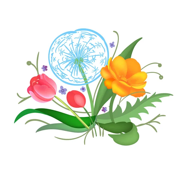 Blomsterarrangemang. Vektorillustration — Stock vektor