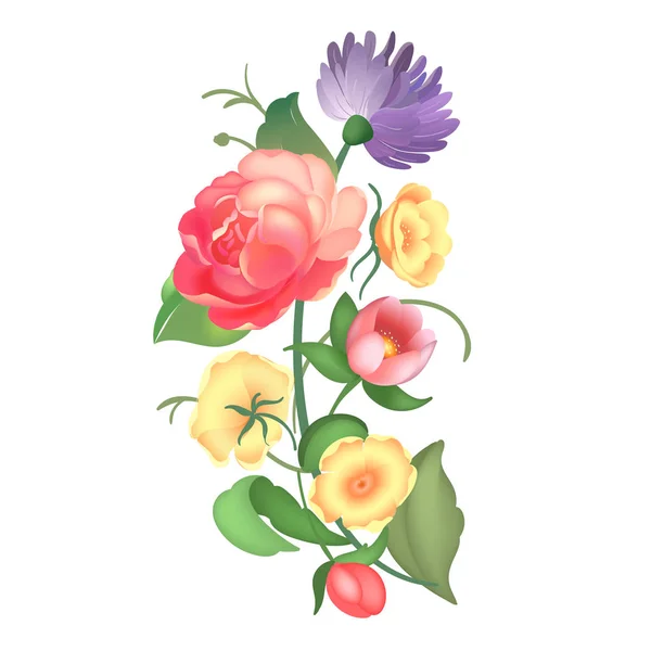 Arreglo floral. Ilustración vectorial — Archivo Imágenes Vectoriales