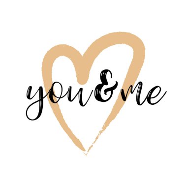 Fırça çizim hat kalp kartı. Vektör çizim