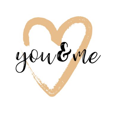 Fırça çizim hat kalp kartı. Vektör çizim