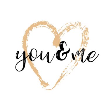 Fırça çizim hat kalp kartı. Vektör çizim