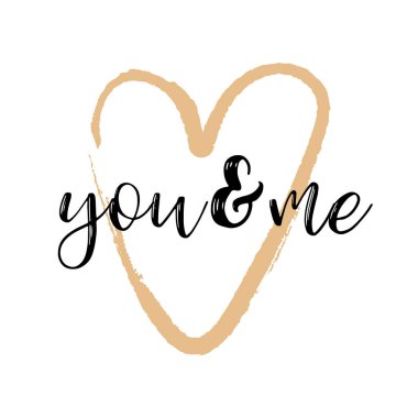 Fırça çizim hat kalp kartı. Vektör çizim