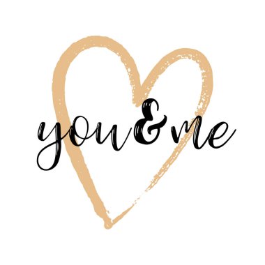 Fırça çizim hat kalp kartı. Vektör çizim