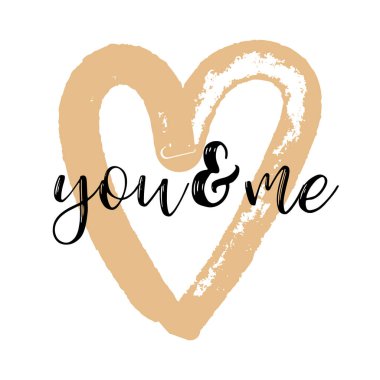 Fırça çizim hat kalp kartı. Vektör çizim