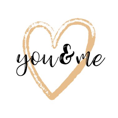 Fırça çizim hat kalp kartı. Vektör çizim