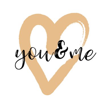 Fırça çizim hat kalp kartı. Vektör çizim