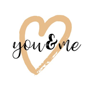 Fırça çizim hat kalp kartı. Vektör çizim