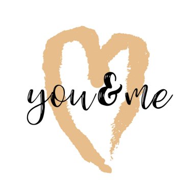 Fırça çizim hat kalp kartı. Vektör çizim