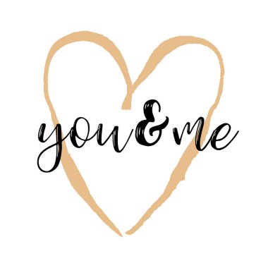 Fırça çizim hat kalp kartı. Vektör çizim