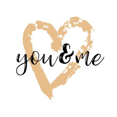 Fırça çizim hat kalp kartı. Vektör çizim