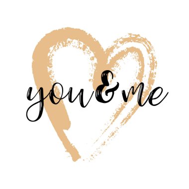 Fırça çizim hat kalp kartı. Vektör çizim