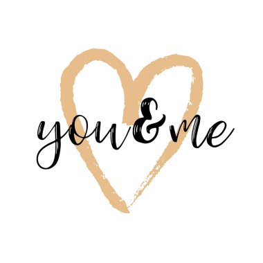 Fırça çizim hat kalp kartı. Vektör çizim