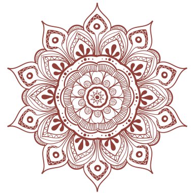 Dekoratif çiçek yuvarlak mandala. Vektör çizim