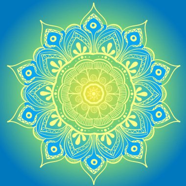 Dekoratif çiçek yuvarlak mandala. Vektör çizim