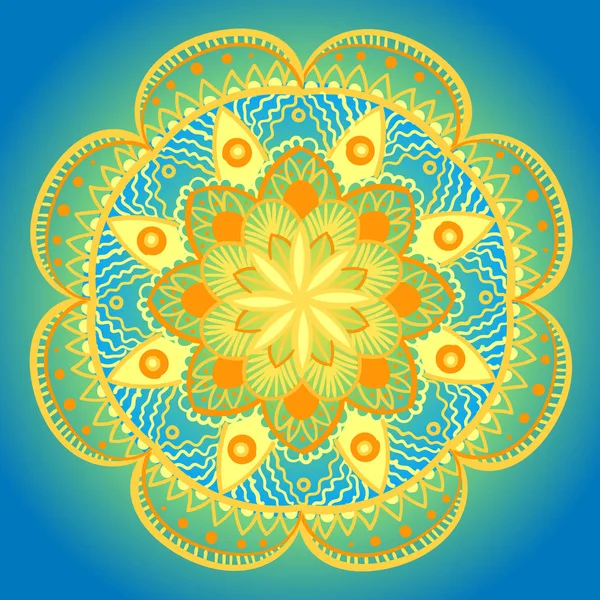 Mandala floral redonda decorativa. Ilustração vetorial —  Vetores de Stock