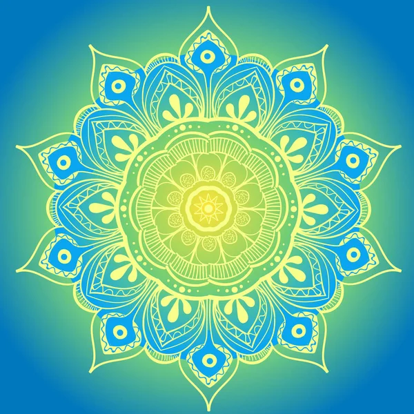 Mandala floral redonda decorativa. Ilustração vetorial —  Vetores de Stock