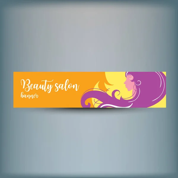 Banner con silueta de mujer con estilo. Ilustración vectorial — Vector de stock