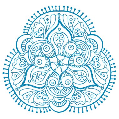 Dekoratif çiçek yuvarlak mandala. Vektör çizim