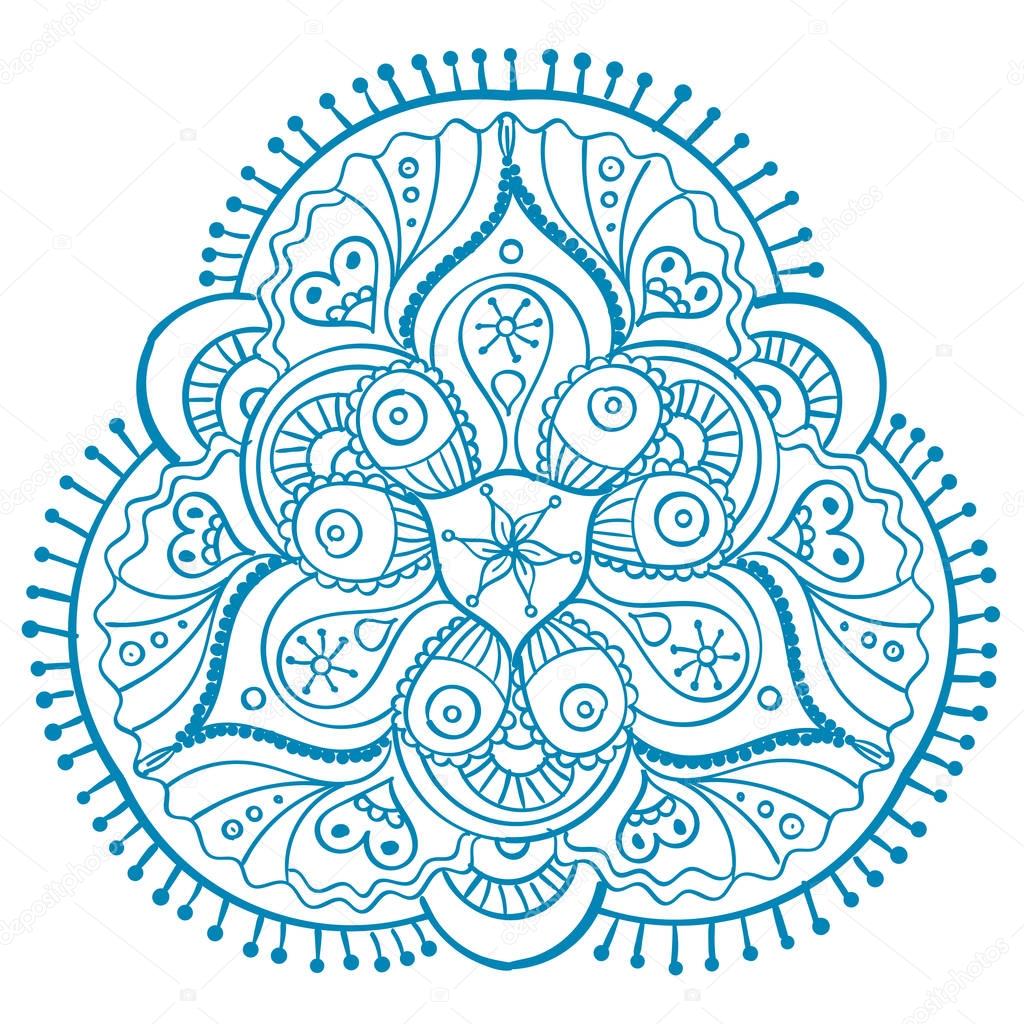 Decorative floral round mandala. Vector illustration