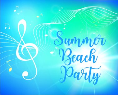 yaz plaj partisi el ilanı. vektör çizim