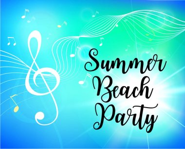 yaz plaj partisi el ilanı. vektör çizim