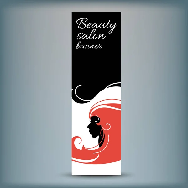 Banner con silueta de mujer con estilo. Ilustración vectorial — Vector de stock