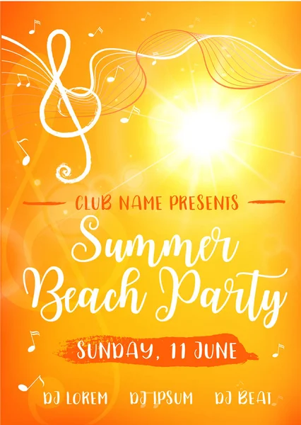 Tarjeta Summer Beach Party. Ilustración vectorial — Vector de stock