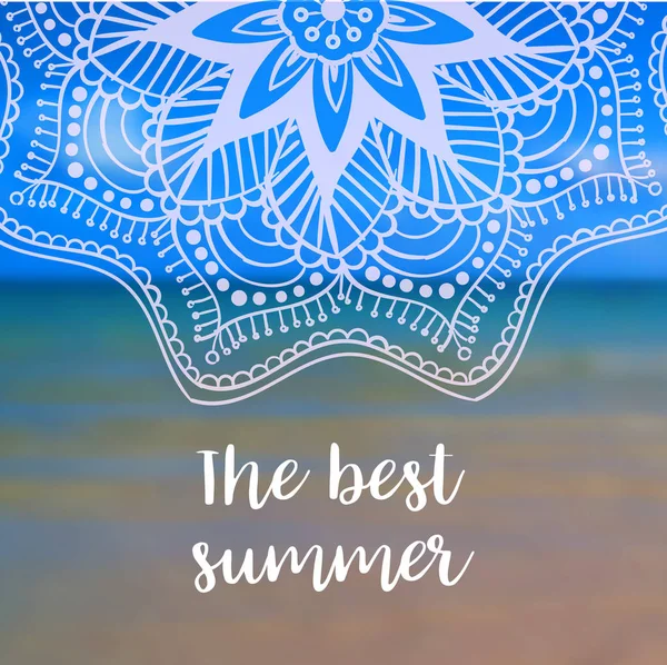 Das beste Sommerbanner mit Mandala. Vektorillustration — Stockvektor