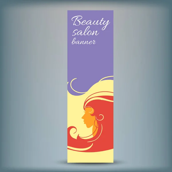 Banner mit stilvoller Frauensilhouette. Vektorillustration — Stockvektor