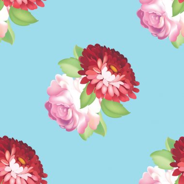 Dikişsiz gül desen. Vektör çizim