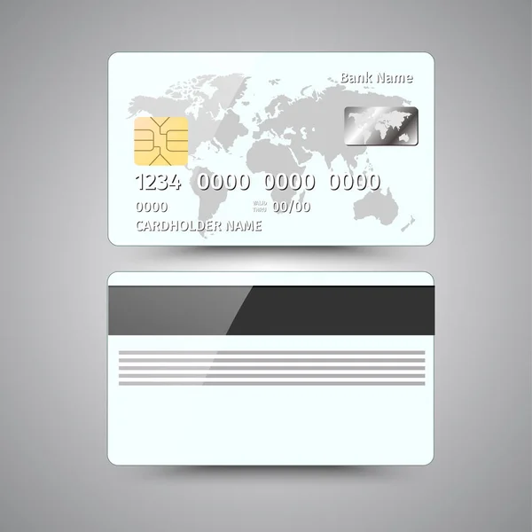 现实详细的信用卡与抽象的几何设计，白色背景上分离。矢量图 Eps10 — 图库矢量图片