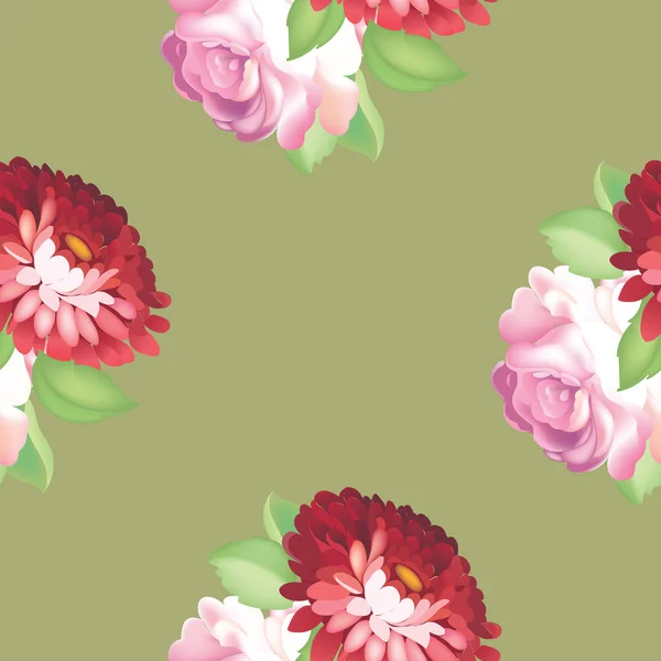 Seamless rose pattern. Vector illustration — Stock Vector