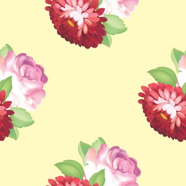 Dikişsiz gül desen. Vektör çizim