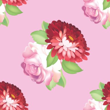 Dikişsiz gül desen. Vektör çizim