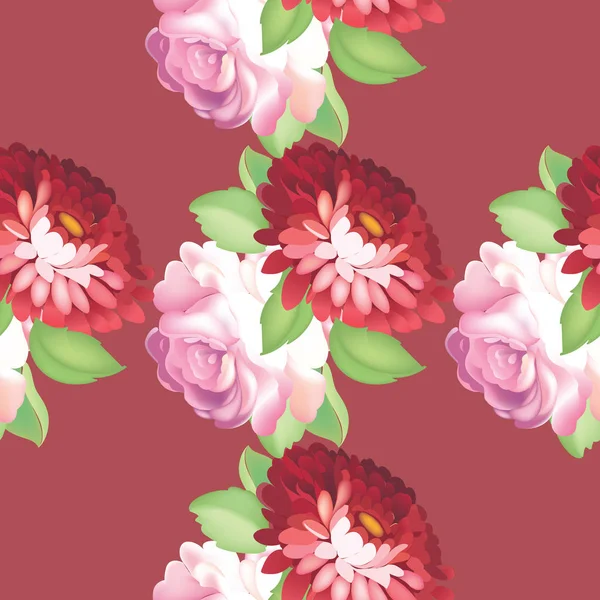 Dikişsiz gül desen. Vektör çizim