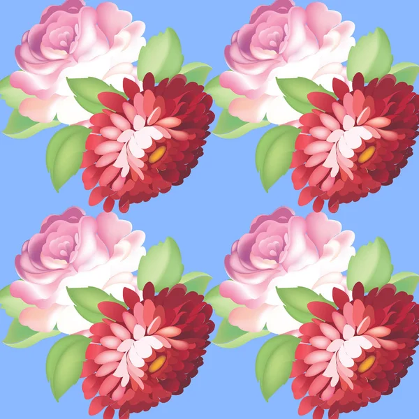 Dikişsiz gül desen. Vektör çizim