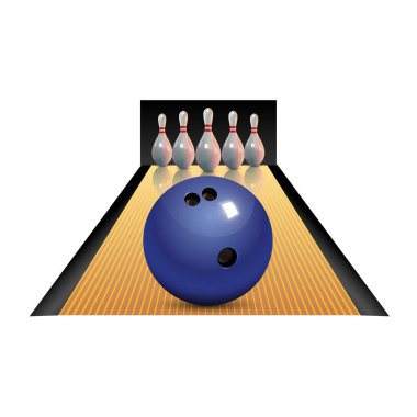 Beyaz arka plan üzerinde izole gerçekçi bowling Icon set. Grev topu ile Bovling