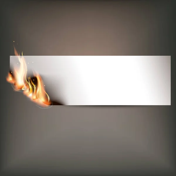 Banner de fuego caliente con llamas naranjas para su diseño — Vector de stock