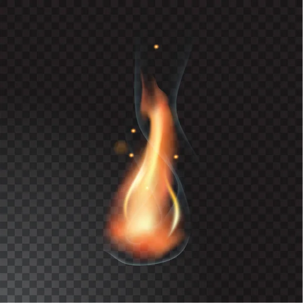 Flamme de feu réaliste — Image vectorielle