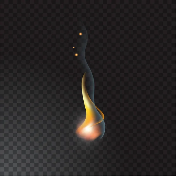 Flamme de feu réaliste — Image vectorielle