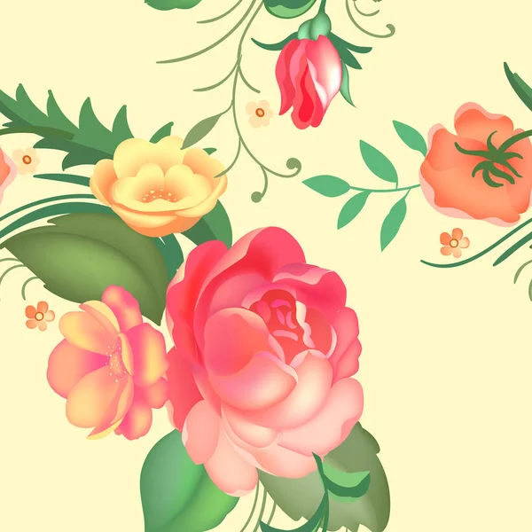 Rosas sin costuras. Hermoso patrón para decoración y diseño . — Vector de stock