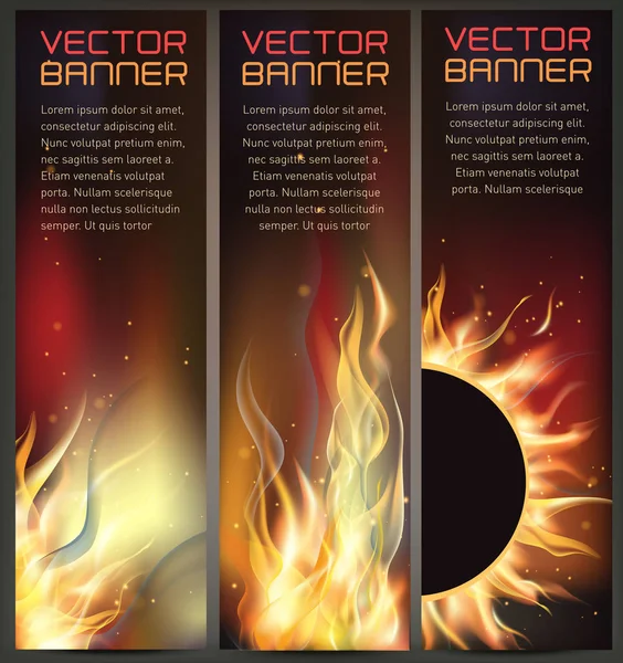 Illustration des Banners der Feuerflamme — Stockvektor