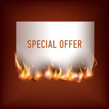 Sıcak ateş banner tasarımınız için turuncu alevler ile