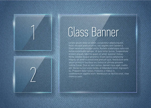 Set van glas banners op jeans textuur. — Stockvector