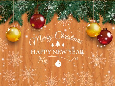 Noel kartı ile detaylı Çamın dalları.