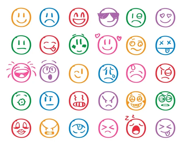 Moderne Umrisse Stil Emoji-Symbole Sammlung. Premium-Qualität Symbole und Zeichen Web-Logo-Sammlung. moderne Infografik mit Logo und Piktogramm verpacken. einfache Emoticons Piktogramme. — Stockvektor