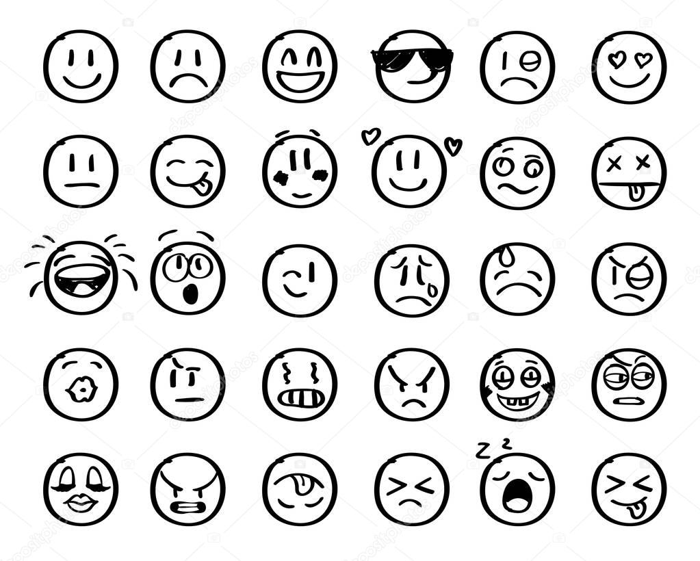 Modern outline style emoji icons collection. Premium quality symbols and sign web logo collection. Pack modern infographic logo and pictogram. Simple emoticons pictograms.